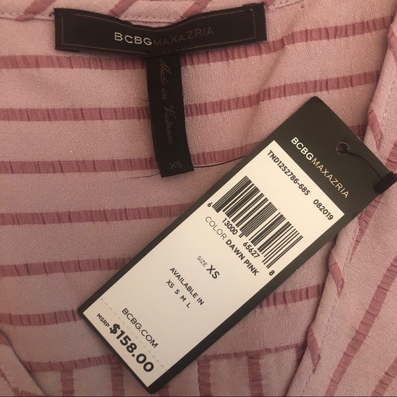 BCBG MAX Azria Wrap Hem Long Sleeve Woven Top NWT - Picture 6 of 7